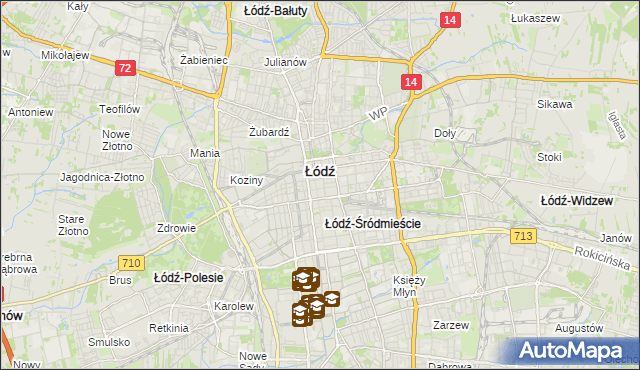 mapa Śródmieście gmina Łódź, Śródmieście gmina Łódź na mapie Targeo