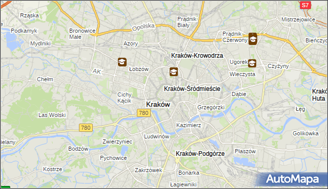 mapa Stare Miasto gmina Kraków, Stare Miasto gmina Kraków na mapie Targeo