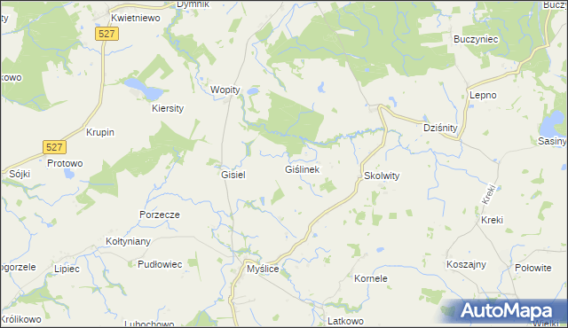 mapa Giślinek, Giślinek na mapie Targeo