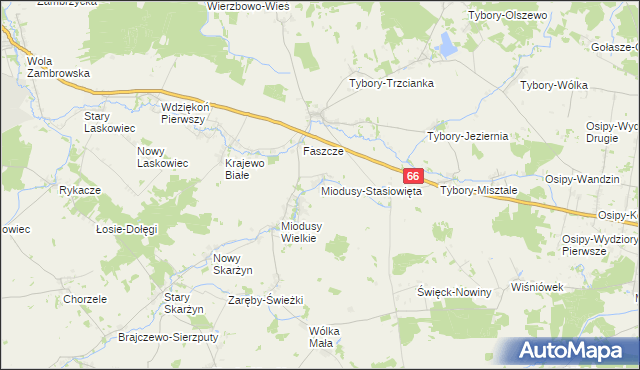 mapa Miodusy-Stasiowięta, Miodusy-Stasiowięta na mapie Targeo