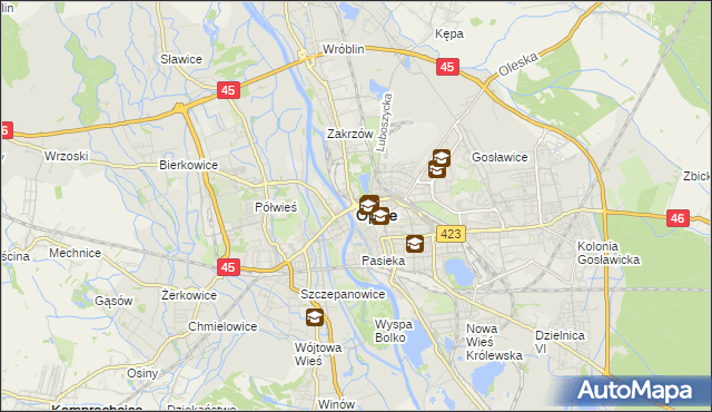 mapa Opola, Opole na mapie Targeo