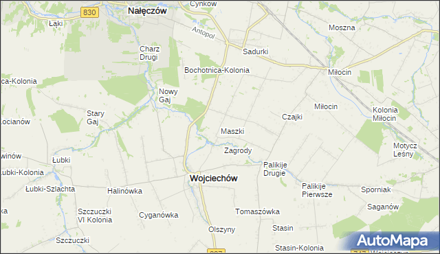 mapa Maszki, Maszki na mapie Targeo