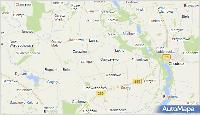 mapa Ogorzelewo, Ogorzelewo na mapie Targeo