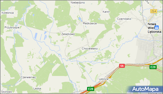 mapa Chocielewko, Chocielewko na mapie Targeo
