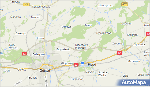mapa Drzęczewo Pierwsze, Drzęczewo Pierwsze na mapie Targeo