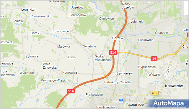 mapa Górka Pabianicka, Górka Pabianicka na mapie Targeo