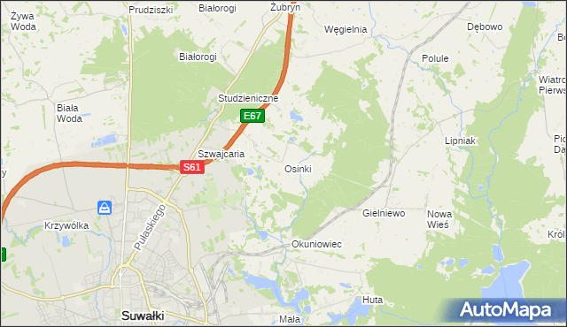 mapa Osinki gmina Suwałki, Osinki gmina Suwałki na mapie Targeo