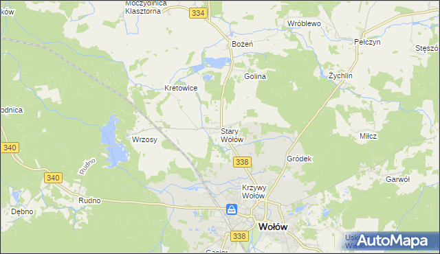 mapa Stary Wołów, Stary Wołów na mapie Targeo