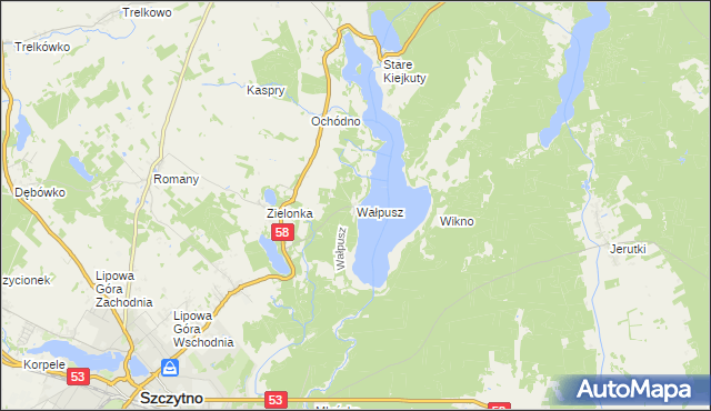 mapa Wałpusz, Wałpusz na mapie Targeo