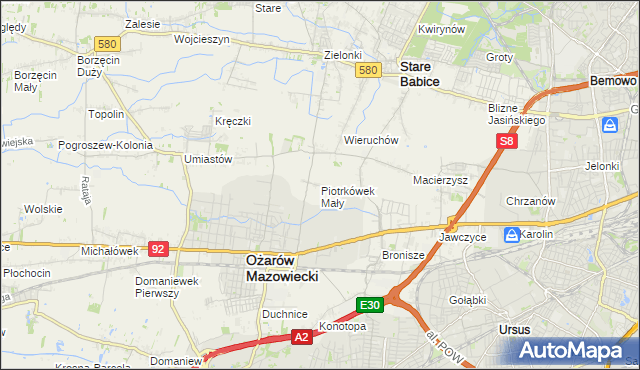 mapa Piotrkówek Mały, Piotrkówek Mały na mapie Targeo