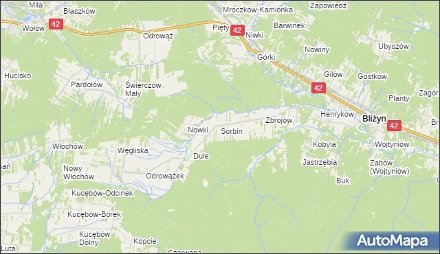 mapa Sorbin, Sorbin na mapie Targeo