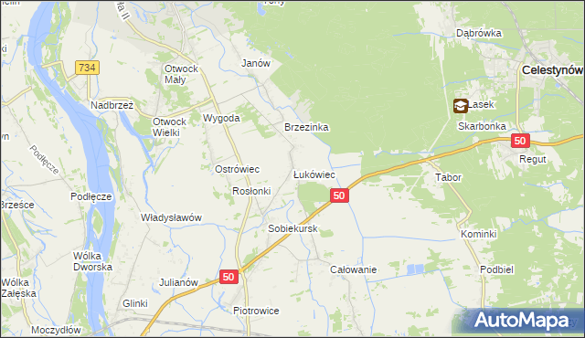 mapa Łukówiec gmina Karczew, Łukówiec gmina Karczew na mapie Targeo