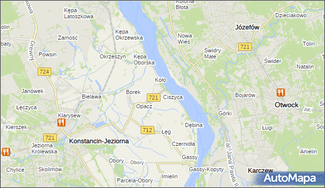 mapa Ciszyca gmina Konstancin-Jeziorna, Ciszyca gmina Konstancin-Jeziorna na mapie Targeo