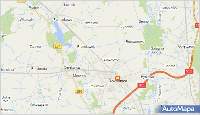 mapa Krzyszkowo, Krzyszkowo na mapie Targeo