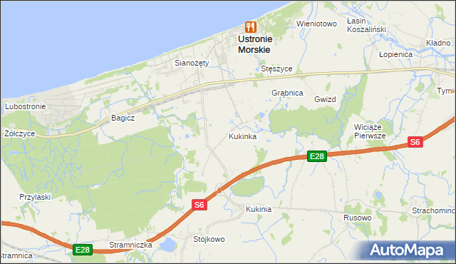 mapa Kukinka, Kukinka na mapie Targeo