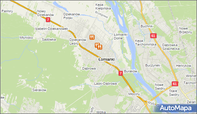 mapa Łomianki, Łomianki na mapie Targeo