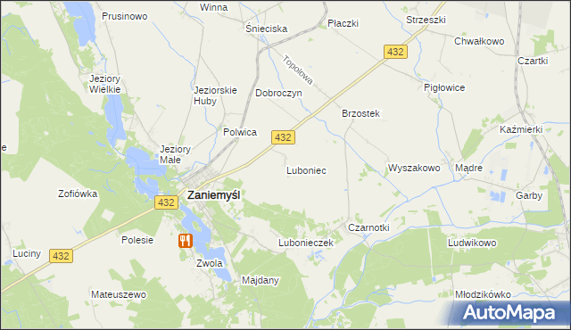 mapa Luboniec, Luboniec na mapie Targeo
