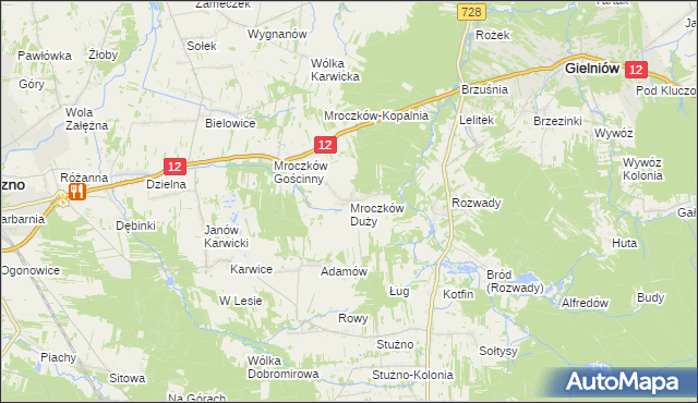 mapa Mroczków Duży, Mroczków Duży na mapie Targeo