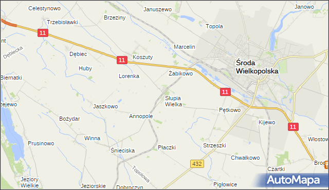 mapa Słupia Wielka, Słupia Wielka na mapie Targeo