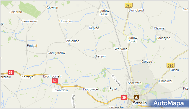 mapa Bierzyn gmina Strzelin, Bierzyn gmina Strzelin na mapie Targeo