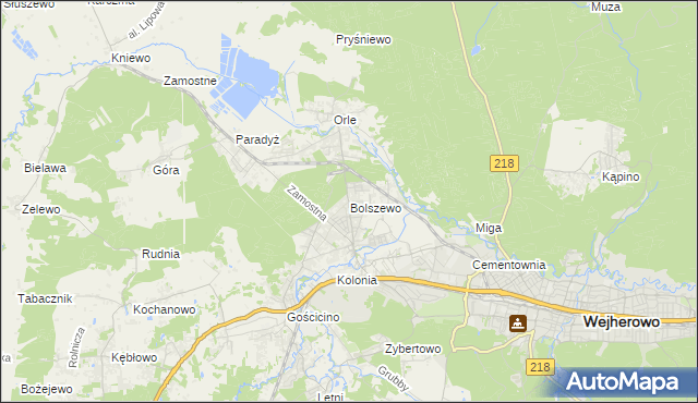 mapa Bolszewo, Bolszewo na mapie Targeo