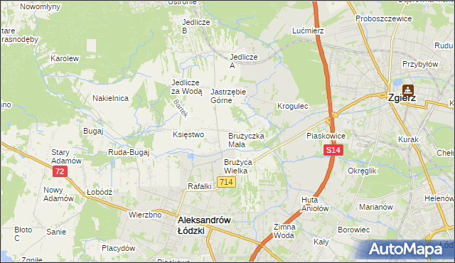 mapa Brużyczka Mała, Brużyczka Mała na mapie Targeo