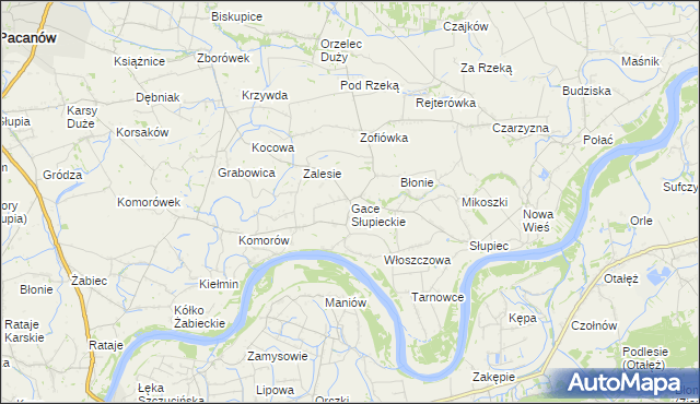 mapa Gace Słupieckie, Gace Słupieckie na mapie Targeo