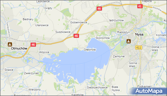 mapa Głębinów, Głębinów na mapie Targeo