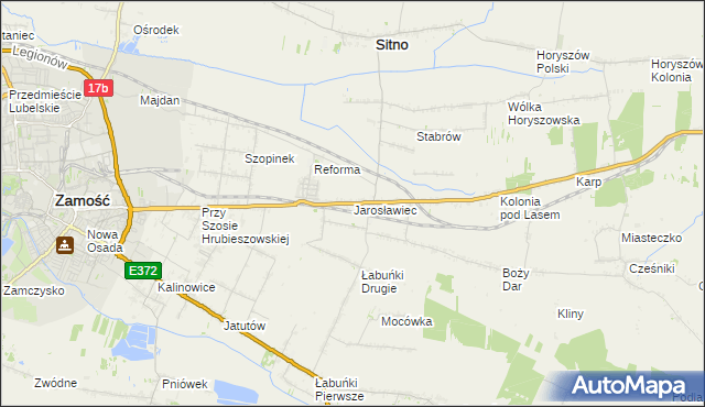 mapa Jarosławiec gmina Sitno, Jarosławiec gmina Sitno na mapie Targeo