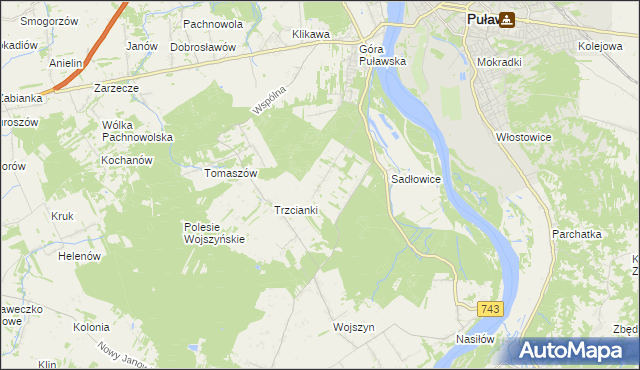 mapa Kolonia Góra Puławska, Kolonia Góra Puławska na mapie Targeo