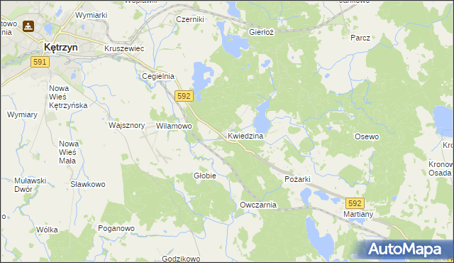 mapa Kwiedzina, Kwiedzina na mapie Targeo
