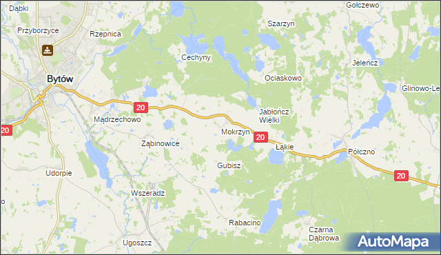 mapa Mokrzyn, Mokrzyn na mapie Targeo