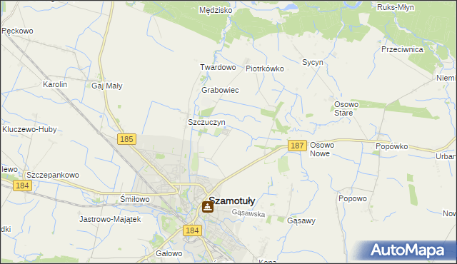 mapa Mutowo, Mutowo na mapie Targeo