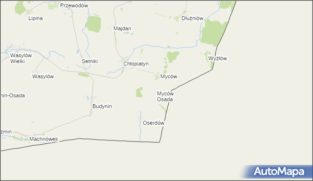 mapa Myców Osada, Myców Osada na mapie Targeo