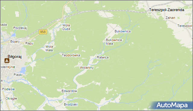 mapa Ratwica, Ratwica na mapie Targeo