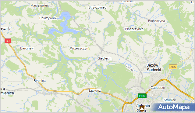 mapa Siedlęcin, Siedlęcin na mapie Targeo