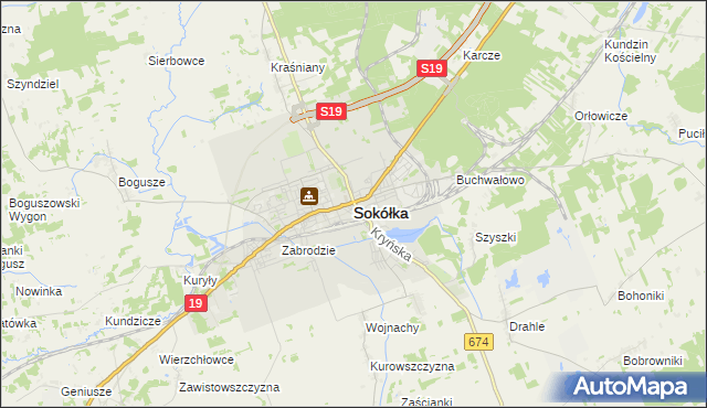 mapa Sokółka, Sokółka na mapie Targeo