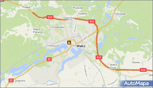 mapa Wałcz, Wałcz na mapie Targeo