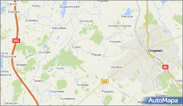 mapa Flesze, Flesze na mapie Targeo