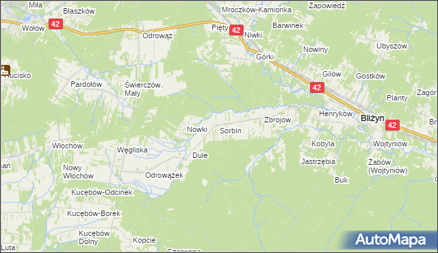 mapa Sorbin, Sorbin na mapie Targeo