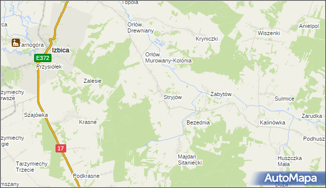 mapa Stryjów, Stryjów na mapie Targeo