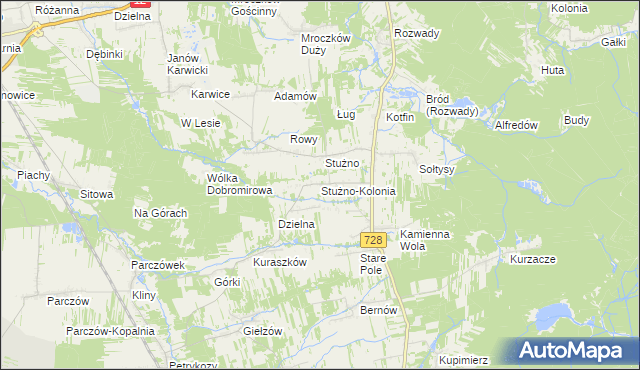 mapa Stużno-Kolonia, Stużno-Kolonia na mapie Targeo