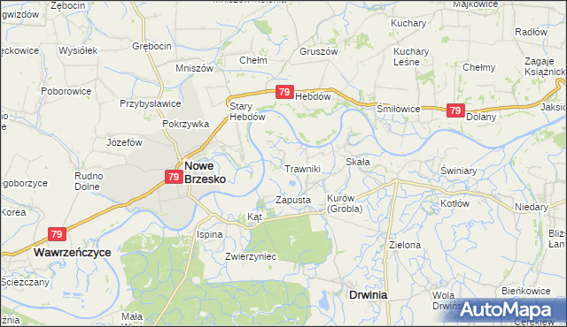 Polskokatolicki Kościół w Trawniki gmina Drwinia Kościół, miejsce