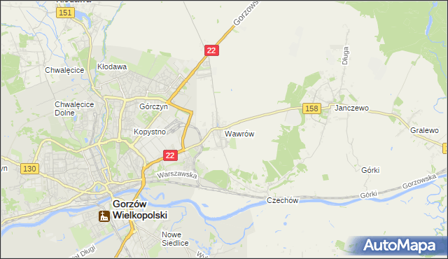 mapa Wawrów, Wawrów na mapie Targeo