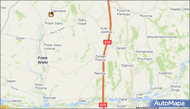 mapa Zarajec Potocki, Zarajec Potocki na mapie Targeo