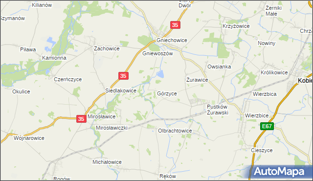 mapa Górzyce, Górzyce na mapie Targeo