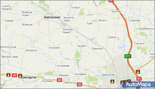 mapa Arcelin, Arcelin na mapie Targeo