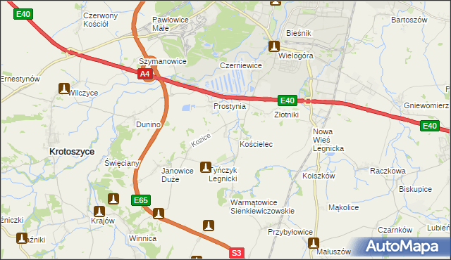 mapa Babin gmina Krotoszyce, Babin gmina Krotoszyce na mapie Targeo