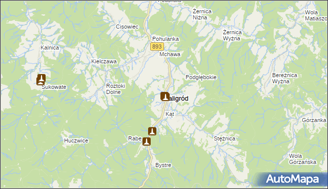 mapa Baligród, Baligród na mapie Targeo