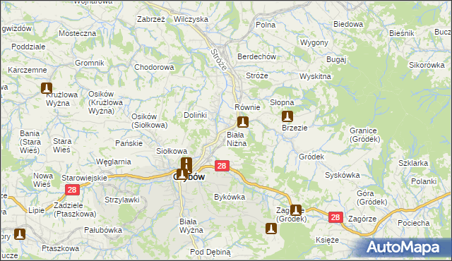 mapa Biała Niżna, Biała Niżna na mapie Targeo